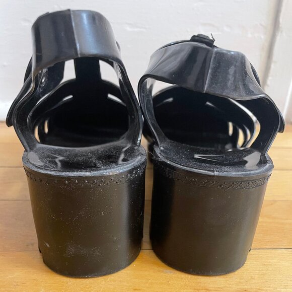 US-Made Black Jelly Sandals - Picture 4 of 7